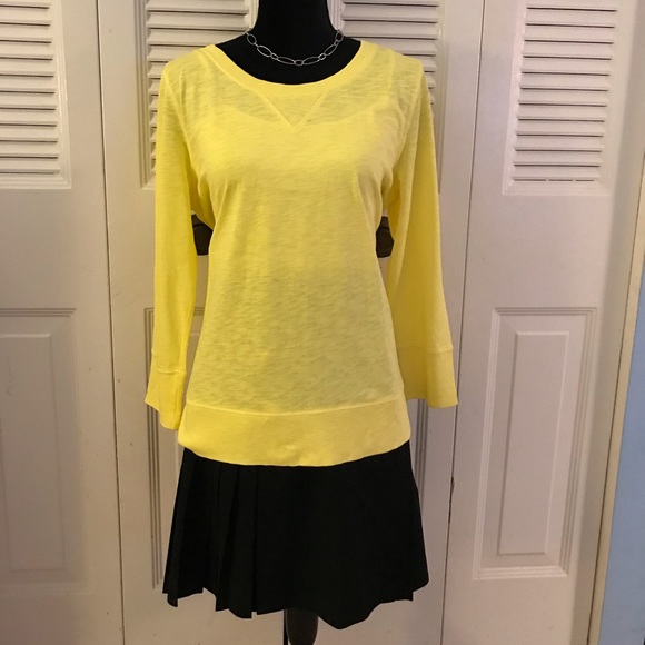 JCrew yellow long sleeve crew neck top.